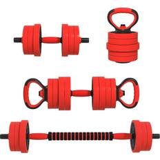 Rubber Fitness Soozier 4-in-1 Adjustable Weights Dumbbell Sets, Used as Barbell, Kettlebell, Push up Stand, Free Weight Set