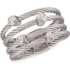 Alor Women's Classique 18K White Gold, Stainless Steel & Diamond Twisted Ring