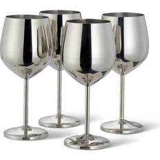 Stainless Steel Wine Glasses Oak & Steel 4 Pack Elegant Wine Glass