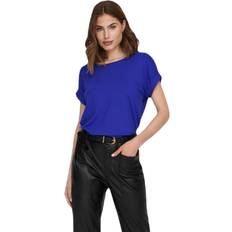 Blau - Damen - L T-Shirts & Tanktops Only Damen Einfarbiges T-Shirt Basic Rundhals Ausschnitt Kurzarm Top Short Sleeve Oberteil ONLMOSTER, Farben:Dunkelblau, Größe:XS