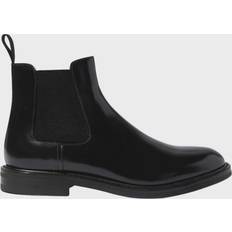 Scarosso Eric Black Bright Mann Chelsea Boots Schwarz Poliertes Kalbsleder