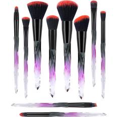 Cosmetic Tools Beautiful Makeup Brushes, Make Up Brushes Set Transparent Handle for Blush Foundation Eye Shadow Kabuki Concealer Cosmetic Brushes Kits Red Black Makeup Tools