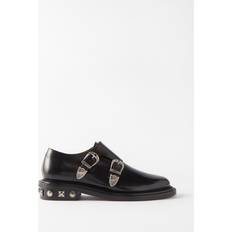 Damen Monks Toga Virilis Polida-embellished Leather Monk Shoes Mens Black