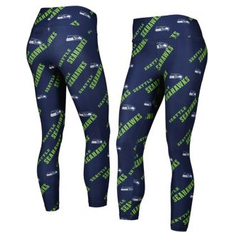 Women Leggings Concepts Sport Women's College Navy Seattle Seahawks Breakthrough Allover Print Leggings Navy Navy