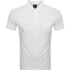 Armani Exchange White Polo Shirts Armani Exchange Logo Polo T Shirt White