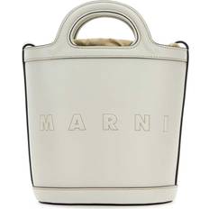 Marni Crossbody Bags Marni Woman White Leather Small Tropicalia Bucket Bag