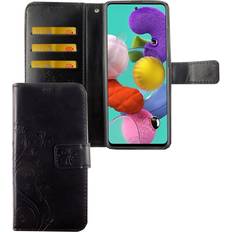 Samsung Galaxy A51 Klapphüllen Schutz handy hülle für samsung galaxy a51 case cover tasche wallet etui bumper Schwarz