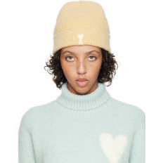 Ami Paris White Beanies Ami Paris Off-White de Cœur Beanie UNI