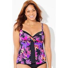 Swimsuits For All Women's Plus Size Mesh Wrap Bandeau Tankini Top 22  Mediterranean