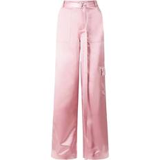 Staud High-Rise-Hose Shay aus Satin Pink