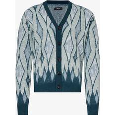 Blue - Men Cardigans Amiri Argyle mohair-blend cardigan blue