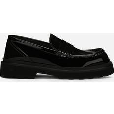 Dolce & Gabbana Men Shoes Dolce & Gabbana Black Moc Toe Loafers IT