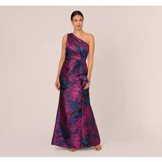 Adrianna Papell Clothing Adrianna Papell One Shoulder Jacquard Gown