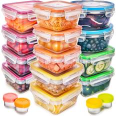 TIBLEN 4-Pack Glass Food Storage Containers with Lids (Bamboo