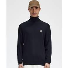 Herre - L - Pologensere - Ull Fred Perry Black Embroidered Turtleneck 198 BLACK