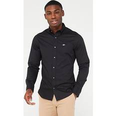 Gant Hemden Gant Men Slim Fit Poplin Shirt Black