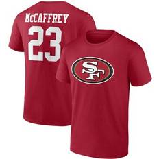 Tops Fanatics Branded Men's Christian McCaffrey Scarlet San Francisco 49ers Player Icon Name & Number T-Shirt