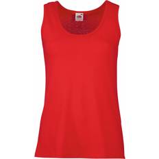 Dame - Røde Vester Fruit of the Loom Lady-Fit Valueweight Vest Red