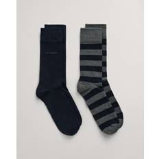 Gant Men Socks Gant Men 2-Pack Barstripe & Solid Socks 43-45 grey