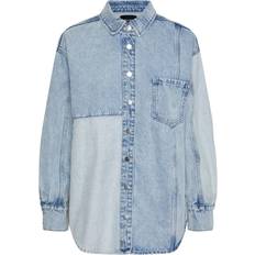 Pieces Oya Denim Shirt - Blue Denim