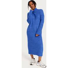Nylon - XL Kjoler Selected FEMME Maline LS Knit Dress Nebulas Blue Detail: