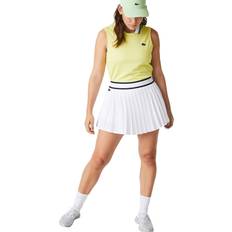 Lacoste White Skirts Lacoste Women's Pleated Tennis Skirt, White/White-White-Navy Blue