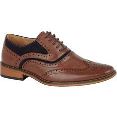 Dame Oxford Universal Textiles Leather Eye Wing Capped Brogue Oxford Shoe Tan