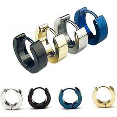 Men - Stainless Steel Earrings Limei Pair Fashion Cool Men\ Stainless Steel Huggie Hoop Earrings Casual Jewelry