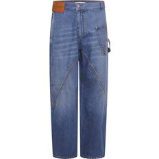 Cotton - Unisex Jeans JW Anderson Twisted embroidered wide-leg jeans blue