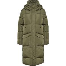 Kaffe Anika Long Padded Hooded Coat - Grape Leaf