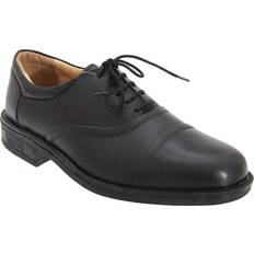 44 ½ Oxford Softie Leather Blind Eye Flexi Capped Oxford Shoes Black