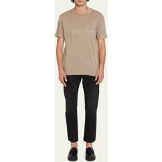 Saint Laurent Men T-shirts Saint Laurent Men's Reverse Logo Tee TAUPE