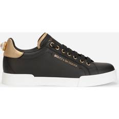Dolce & Gabbana Schuhe Dolce & Gabbana Black Portofino Sneakers 8E831 Nero/Oro IT