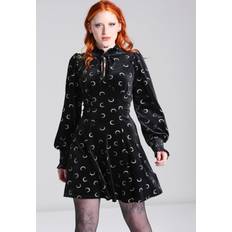 Samt Kleider Hellbunny Misty Moon Black Kleid Schwarz