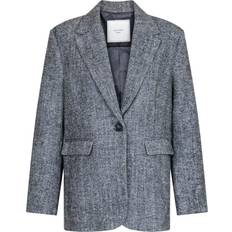 Hvite - XXL Dressjakker Neo Noir Gaby Herringbone Blazer Black