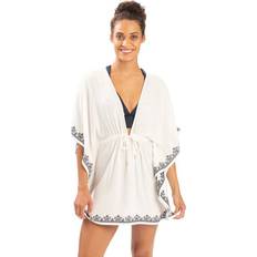 M Swimsuit Cover-Ups & Sarong Wraps Dolfin Women's V-Neck Kaftan Swim Cover-Up, Medium, White Holiday Gift