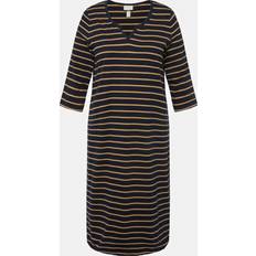 Blau - Damen Negligés Ulla Popken Damen Nightdress with Stripes Nachthemd, Marine