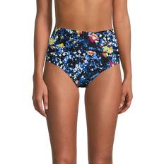 Calvin Klein Women Bikinis Calvin Klein Women's High Waist Bikini Bottom Black Poppy Multi