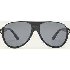 Sunglasses Tom Ford Polarized Pilot Sunglasses, 59mm Black/Light Gtay Polarized Solid