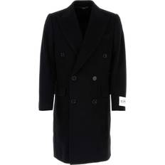 Dolce & Gabbana Men Coats Dolce & Gabbana Black Wool Blend Coat Black