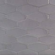 Ivy Hill Tile Birmingham Hexagon Charcoal 4 8mm Polished Ceramic Subway Tile 5.38 sq. box, Grey