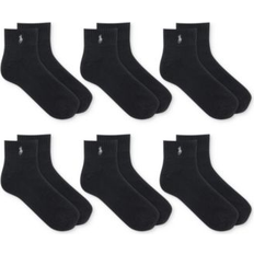 Polo Ralph Lauren Men Socks Polo Ralph Lauren Men's 6-Pack Ribbed Quarter Socks Black Black