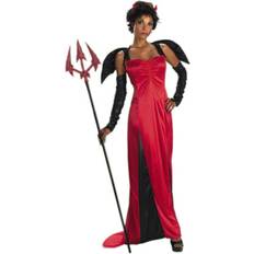 Spooktacular Creations 5 Pieces Halloween Devil Costume Set with Red Devil Wings, Devil Pitchfork, Bow Tie, Sequin Devil Horn Headband, and Devil