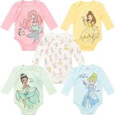 Disney Bodysuits Children's Clothing Disney Princess Ariel Belle Cinderella Newborn Baby Girls Pack Bodysuits blue/green/Pink/White/Yellow Newborn