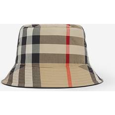 Leather - Men Headgear Burberry Exaggerated Check Cotton Bucket Hat