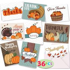 Joyin 36Pcs Thanksgiving Greeting Gift Cards for Christmas Dinner Holiday Parties Celebrations Harvest