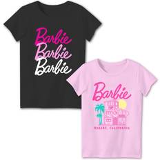 T-shirts Barbie Barbie Malibu Dreamhouse Girls 2-Pack Short Sleeve T-Shirt Bundle Set for Kids Size 14-16, Black/Pink