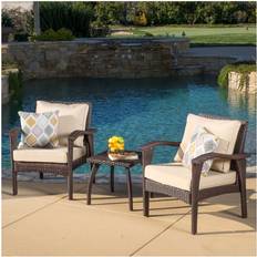 Sofas Christopher Knight Home Honolulu Outdoor 3-piece Wicker Chat Set