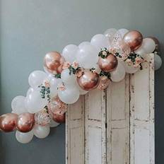 Latex Balloons DIY Rose Gold Balloons Garland Kit 90pcs Chrome Rose Gold Latex Balloons Confetti Balloons Foil Balloons for Boho Baby Shower Birthday Wedding Party Photo Booth Backdrop Venue Decor