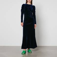 Long Dresses - Velvet Ganni Gathered Stretch-Velvet Maxi Dress 44/UK